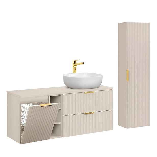 Petits-meubles KOUPELNOVÝ NÁBYTEK 140.8cm Adriel 2er-Set Kašmír