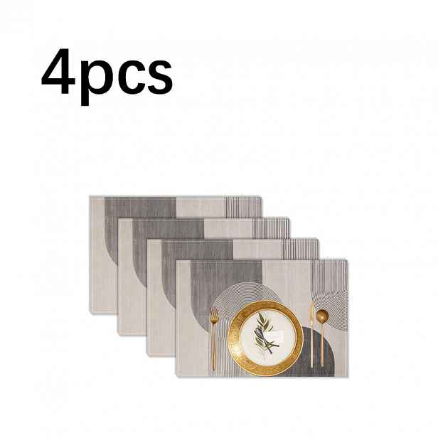 TEMU 4 ks/6 ks, minimalistické bohémské podložky pod talíř, obdélníkové podložky o rozměrech 12 × 18 palců, šedé a bílé abstraktní geometrické