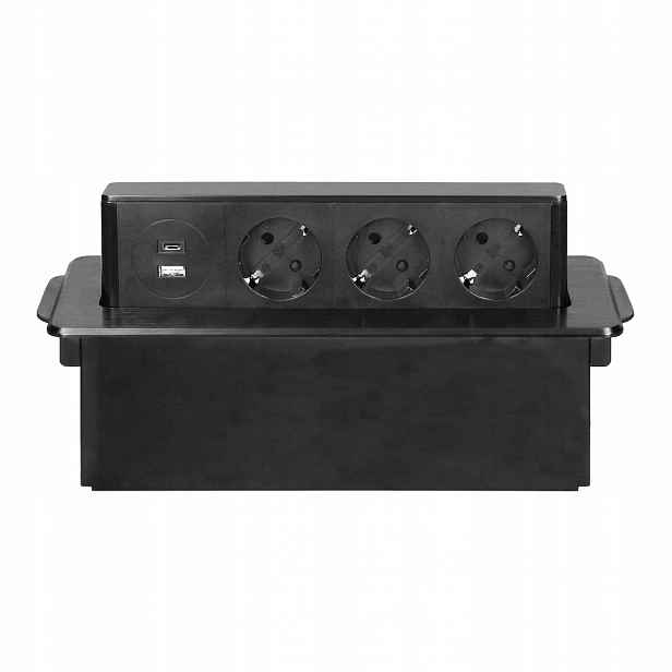 Vestavná nábytková zásuvka 3x 230V Schuko 1x Usb-a 1x Usb-c W-7 W-72015