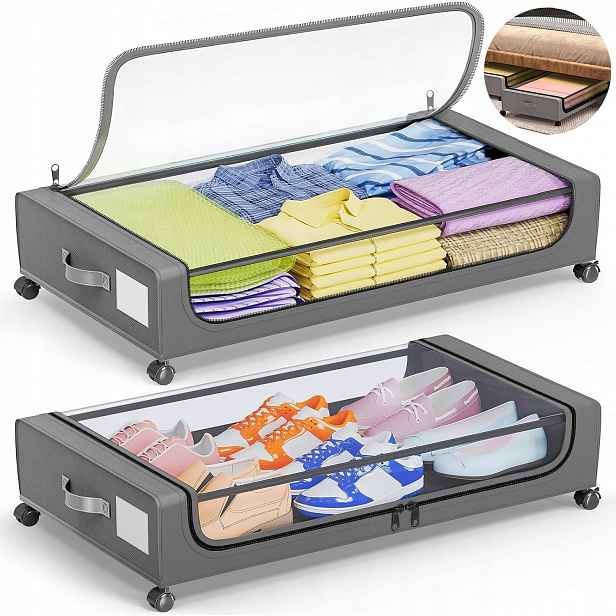 2X Organizér Pouzdro Na Povlečení Oblečení Pod Postel S 360° Kolečky