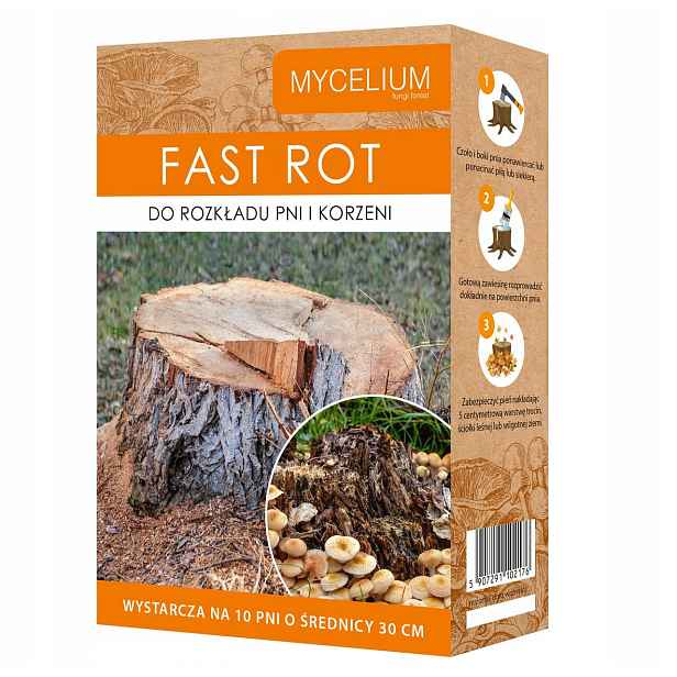 Fast Rot přípravek podhoubí pro rozklad kmenů a kořenů stromů (10 kmenů)