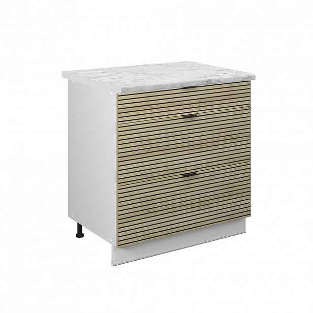 Vicco SPODNÍ SKŘÍŇKA KUCHYŇSKÉ LINKY Fame-Line Dubový panel 80 cm se 3 zásuvkami, PD Mramor