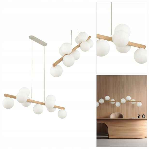 Závěsná lampa Estera bílá, nastavitelná, plynulé linie v kuchyni Tk Lighting