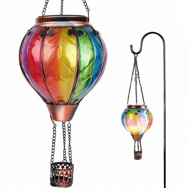 Závěsný Horkovzdušný Balón, Solární Lampa S Blikajícím Plamenem