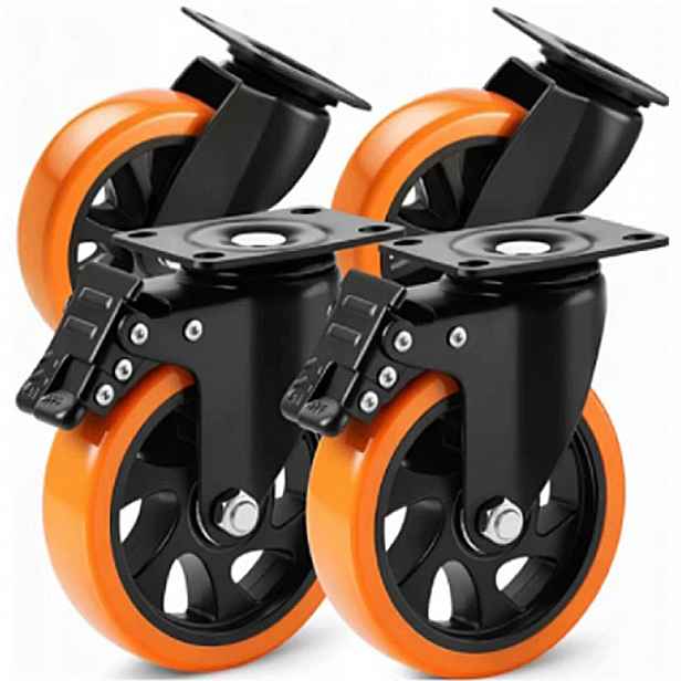 Otočná Kolečka Otočná Kola Sada 4 transportní kolečka 125 mm brzda