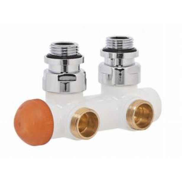 Herz Ventil H3000-TS 1/2"-M22/1,5 úhlový bílý pro koupelnové radiátory