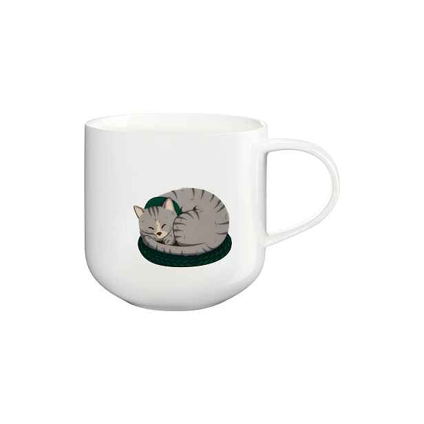 Hrnek s uchem 400 ml Coppa Winter Animals ASA Selection - Cat - bílý