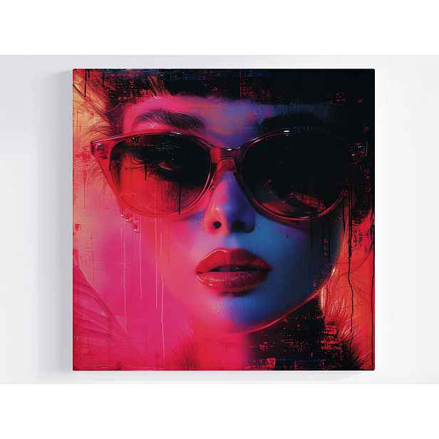 Obraz Na Plátně Canvas Portrét Žena Glamour Fashion Neon Urban 50x50