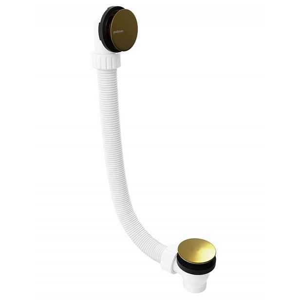 Polysan - Vanová odtoková a přepadová souprava, Click-Clack, délka 120 cm, zlatá 71858.90