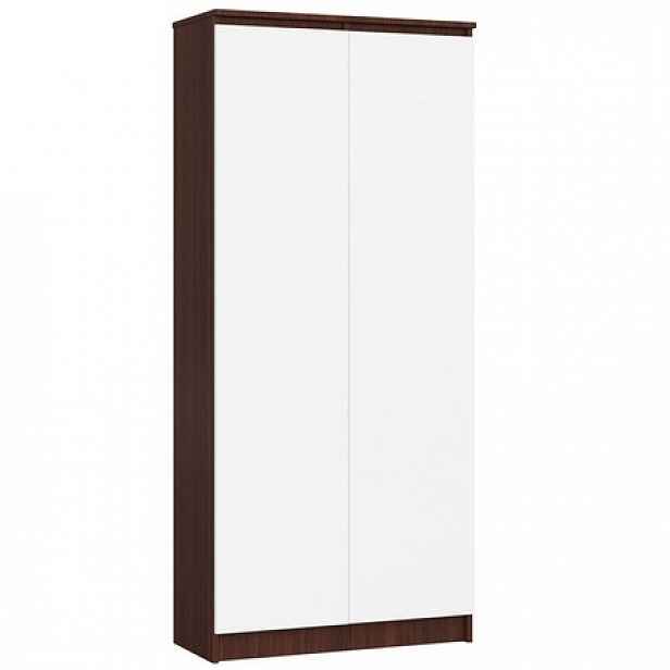 Skříň 80 cm CLP 2 dvířka 8 poliček wenge/bílá
