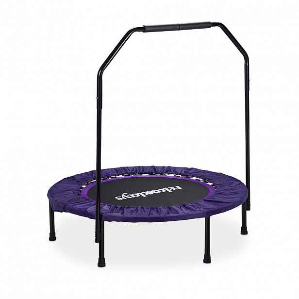 Relaxdays TRAMPOLÍNA Černá skládací s madlem do interiéru 120 kg