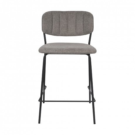 Sada 2 šedých barových židlí s černými nohami White Label Jolien, výška 89 cm