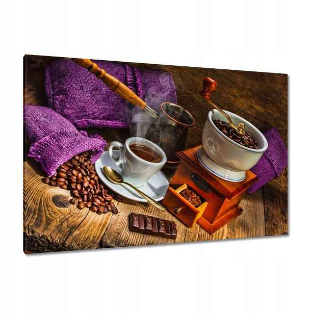 Obrazy 120x80 Fialové sáčky s kávou