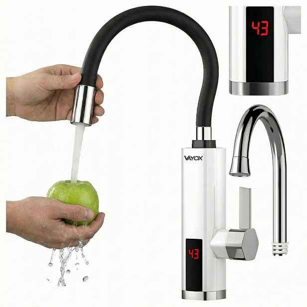 Elektrický Průtokový Ohřívač Vody 3000 W S Flexibilním Výtokem 360 Vayox