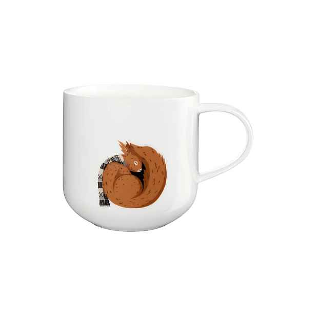 Hrnek s uchem 400 ml Coppa Winter Animals ASA Selection - Red squirell - bílý