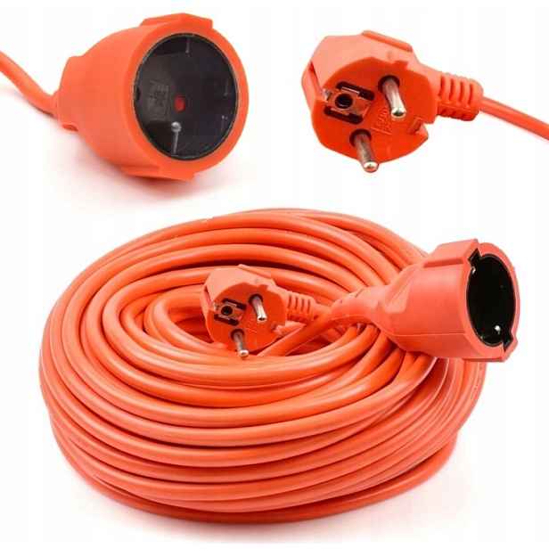 Prodlužovací Kabel Šňůra Pro Zahradní Stavby Silná 3 x 2,5 mm 50 m Oranžová