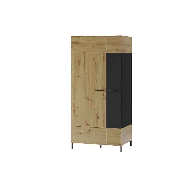 Szynaka Šatní skříň Lucas 70 90 cm dub Artisan/černá