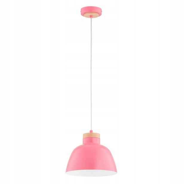 Závěsná lampa skandinávská dřevěná růžová hnědá nad stůl ostrov Alfa