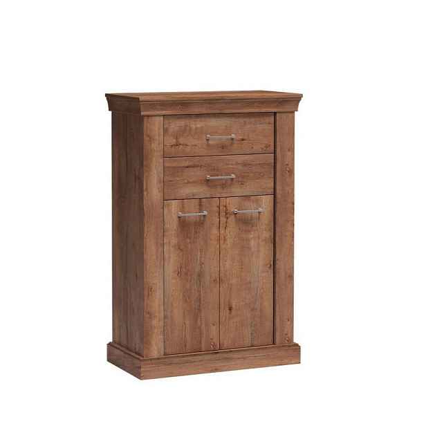 MASSENO KOMODA DESIO, 82/127/42 cm s 2 zásuvkami a 2 dvířky, hnědá