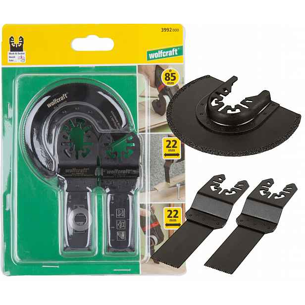 Sada pilových listů Wolfcraft pro multibrusky: dřevo, kov, plast