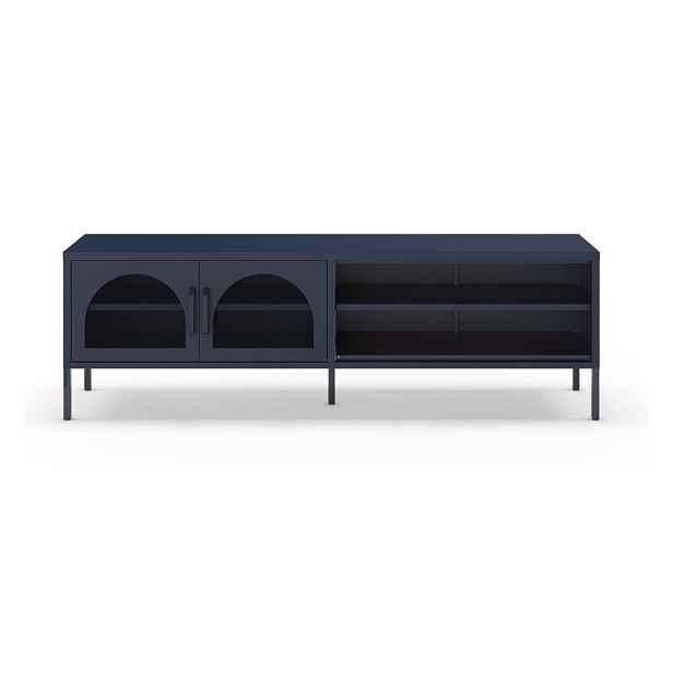 Tmavě modrý TV stolek 160x50 cm Diora – Marckeric