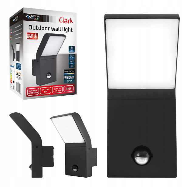Venkovní nástěnné svítidlo zahradní lampa Snímač Pohybu, nástěnná Led