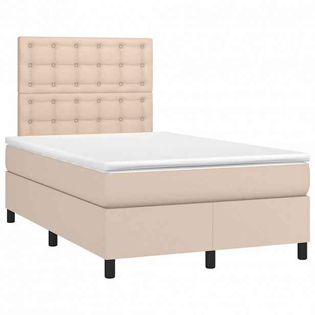 vidaXL Box spring postel s matrací cappuccino 120x190 cm umělá kůže