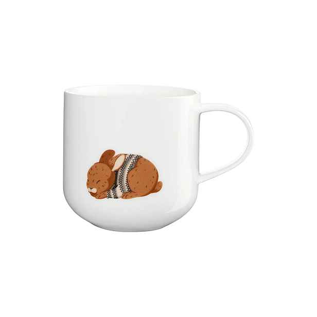 Hrnek s uchem 400 ml Coppa Winter Animals ASA Selection - Rabbit - bílý