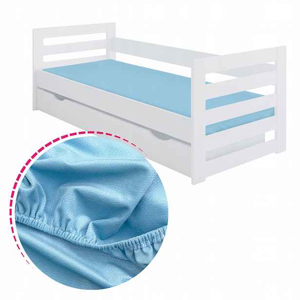 Přehoz na postel 80x160 s gumičkou Plyš Velvet Světle modrý