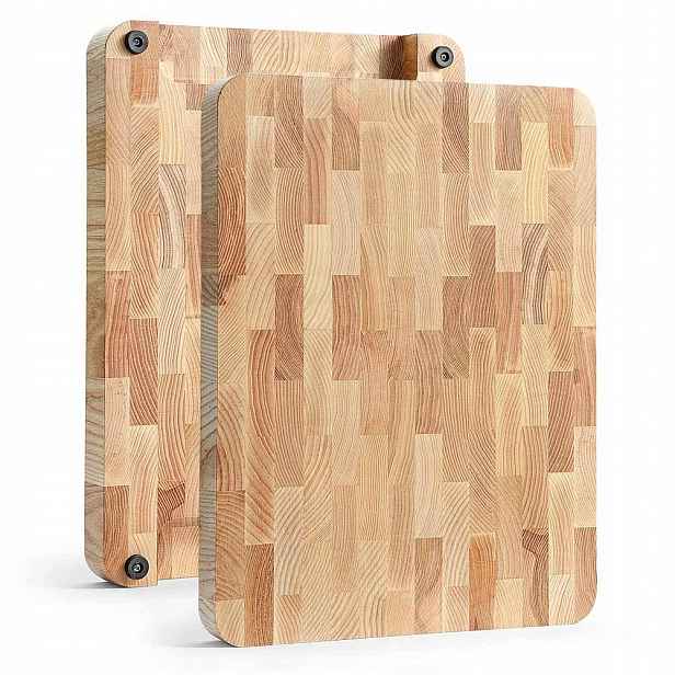 Stylové krájecí jasanové prkénko 410x310x42 mm, frézované boky