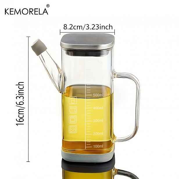 TEMU KEMORELA 700ml dávkovač olivového oleje, kuchyňská skleněná nádoba odolná proti kapání, precizní olejová láhev proti úniku, vhodná pro vaření