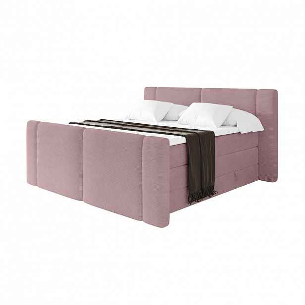ALTDECOR POSTEL boxspring s matracemi H3/H4 - EVON KING Zanozek - 160x200 cm Růžová