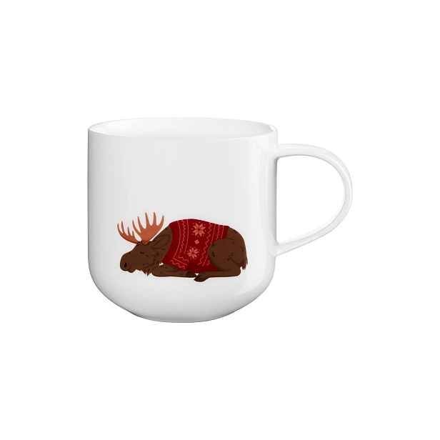 Hrnek s uchem 400 ml Coppa Winter Animals ASA Selection - Moose - bílý