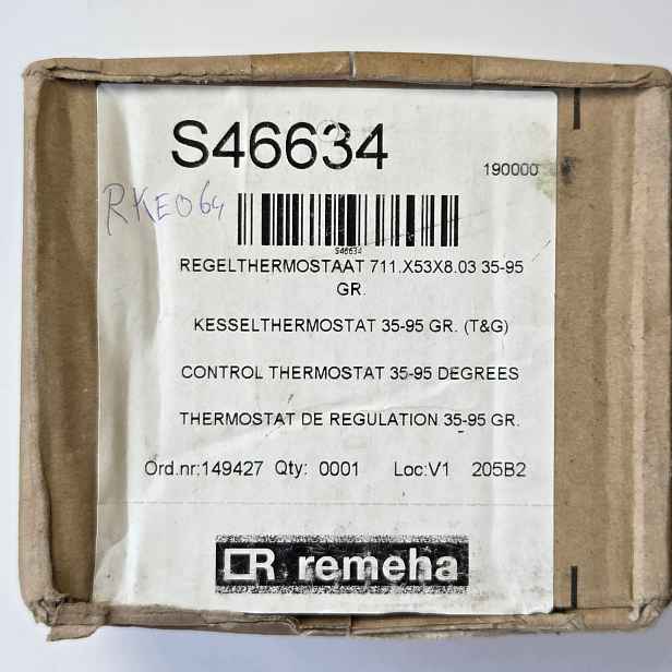 Regulační termostat kotle Remeha S46634 35-95°C 149427