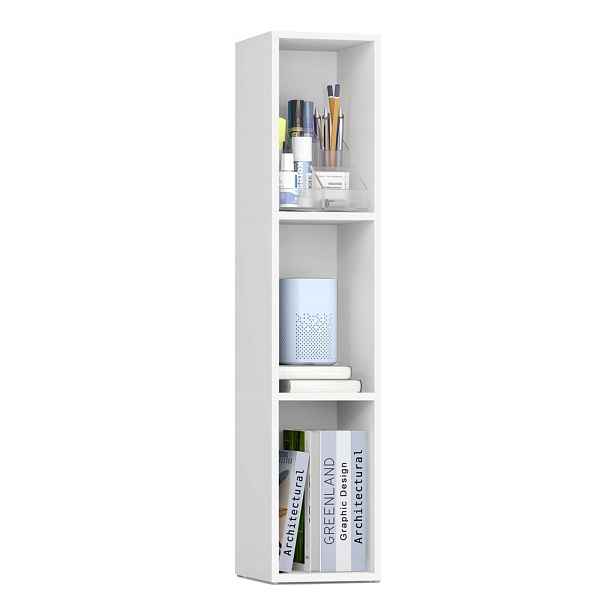 Songmics 3-úrovňový regál na knihy bílá cloudová konstrukce H 94.8 cm