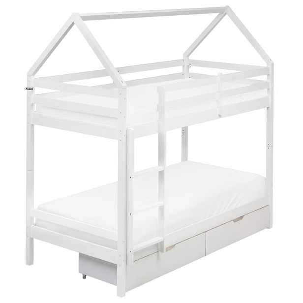 Beliani PATROVÁ POSTEL 90/200 cm Bílá Ternas