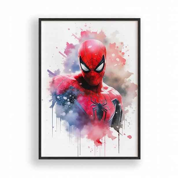 Plakát Spider Man avengers Obraz Rámeček Dřevěný Černý 30x42 cm