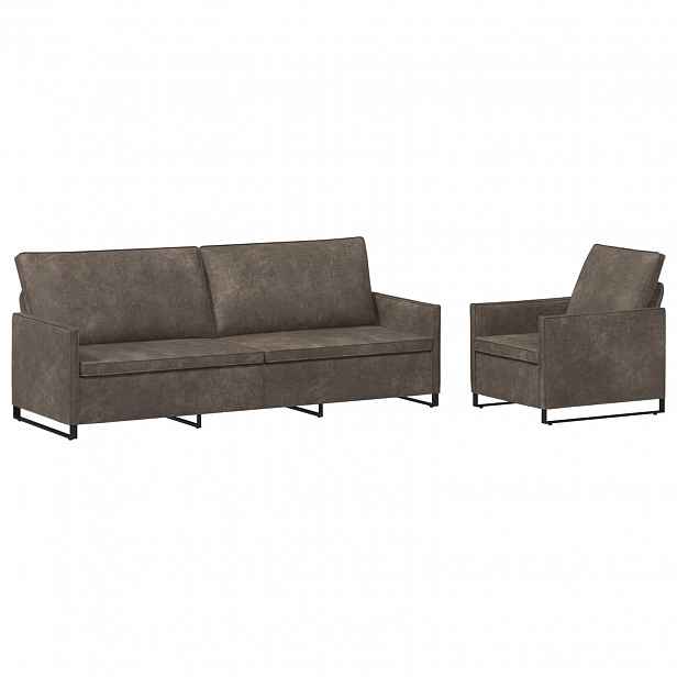 vidaXL Set pohovek 2 pcs Tmavě šedá Umělý semiš
