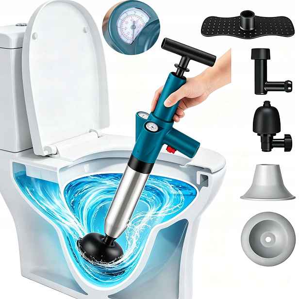 Pumpa Pro Protlačování Dráždění Potrubí Tlakový Nástroj Toalet Wc Kanalizace
