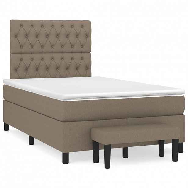 vidaXL Box spring postel s matrací taupe 120x200 cm textil