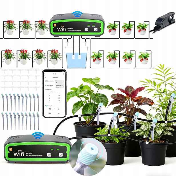 Automatický Kapkový Systém Pro Zavlažování 20 Rostlin Balkon Wifi Aplikace