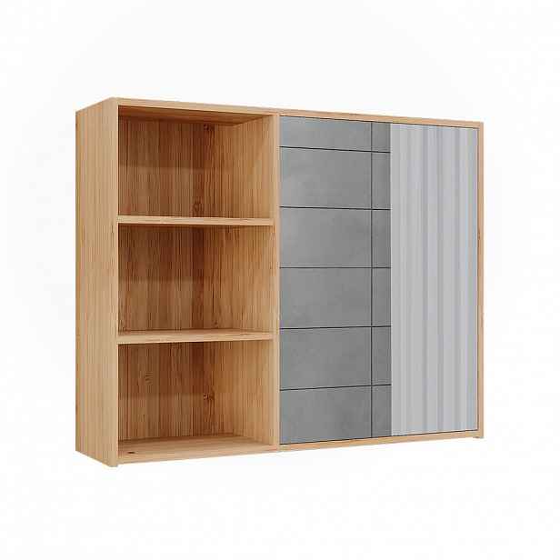 Vicco KOUPELNOVÁ ZRCADLOVÁ SKŘÍŇKA Lucie Bambus 74 x 60 cm se 3 otevřenými přihrádkami