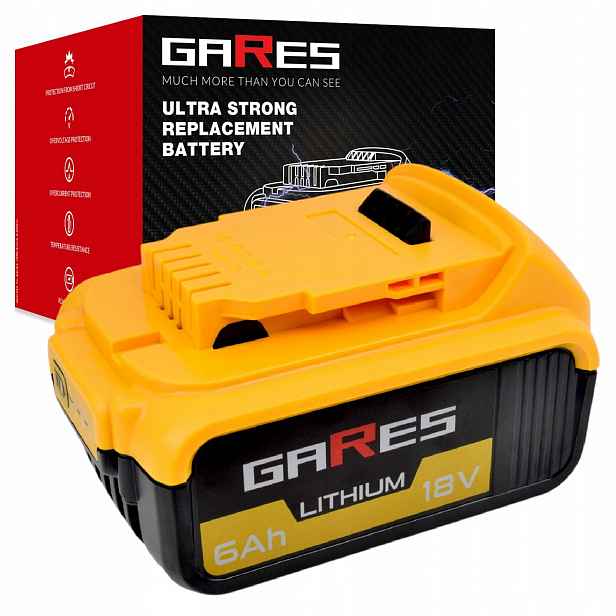 Akumulátor Gares pro Dewalt Xr DCB183 DCB200 DCB201 18V 6Ah