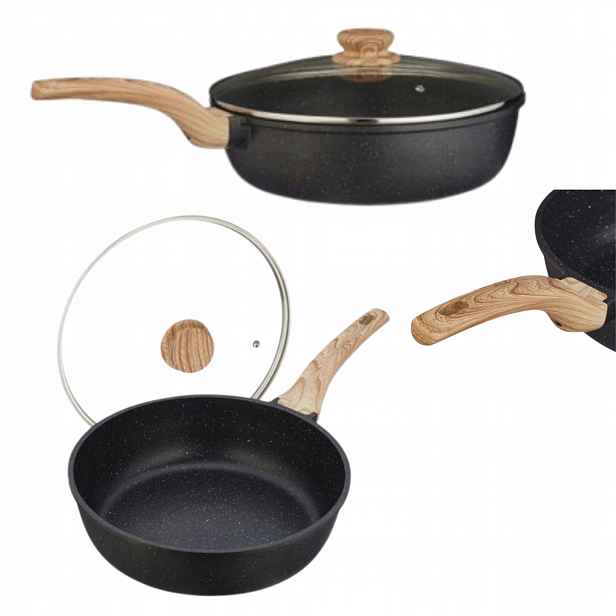 Hluboká pánev s rukojetí 28 cm pro vaření smažení Indukční plyn