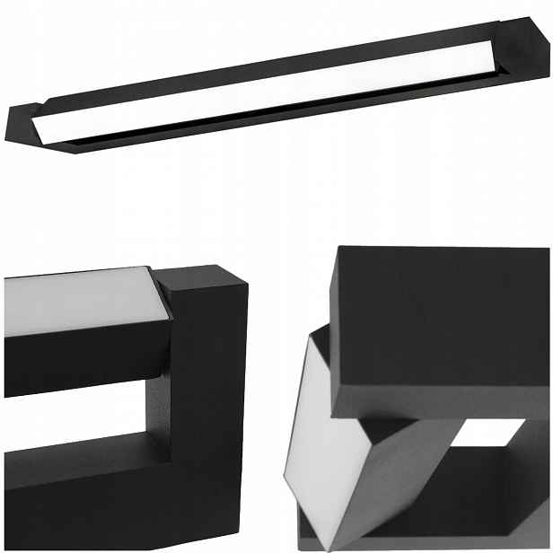 Koupelnové Led svítidlo 32W (2x16W) nad zrcadlo, černé, IP54, obousměrné