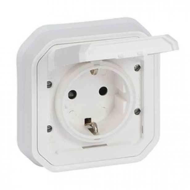Legrand Nové Plexo Bílá jednonásobná zásuvka s/u hermetická P/t IP55 16A S