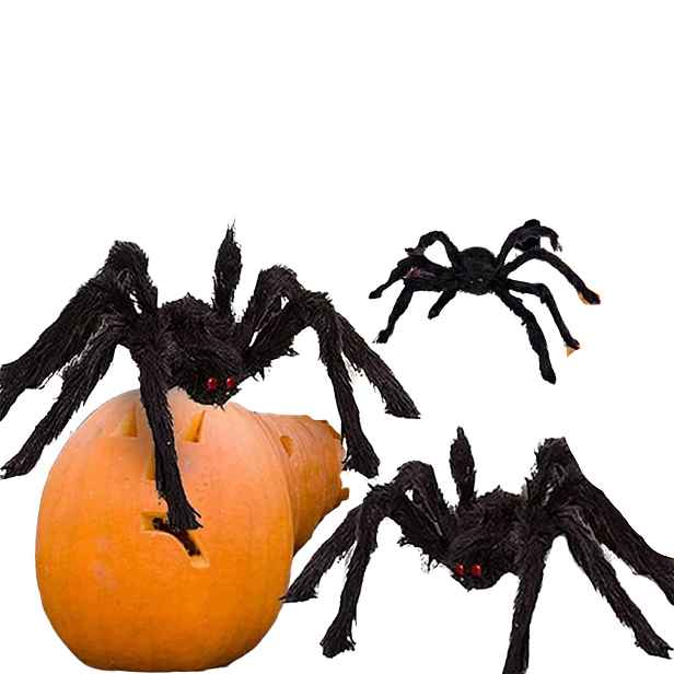 Pavouci Halloween 3 Ks 30 50 60 CM Plyšové Černé Elastické Tlapky