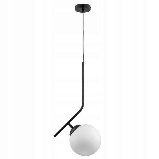 Závěsná lampa minimalistická černá bílá koule E27 15W Liberty Alfa