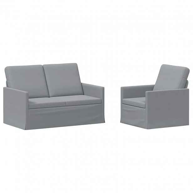 vidaXL Set pohovek 2 pcs Světle šedá Textil