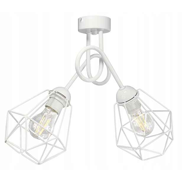 Stropní svítidlo Edison Diamond bílá závěsná lustrová stropní lampa loft
